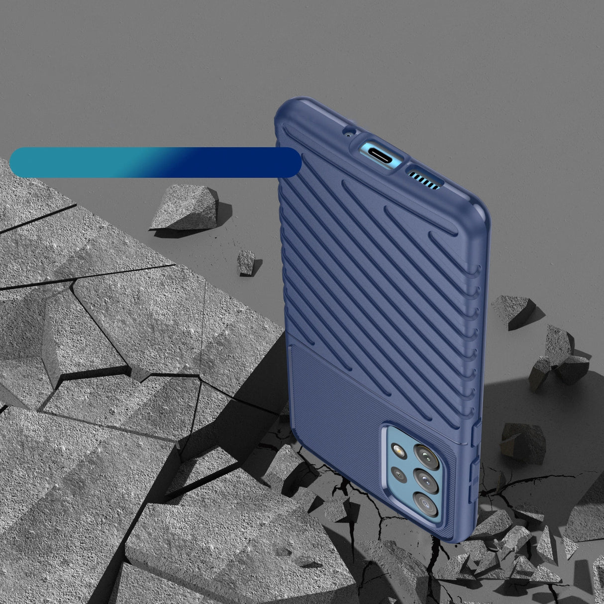 Thunder Case fleksible pansrede cover til Samsung Galaxy A73 blå