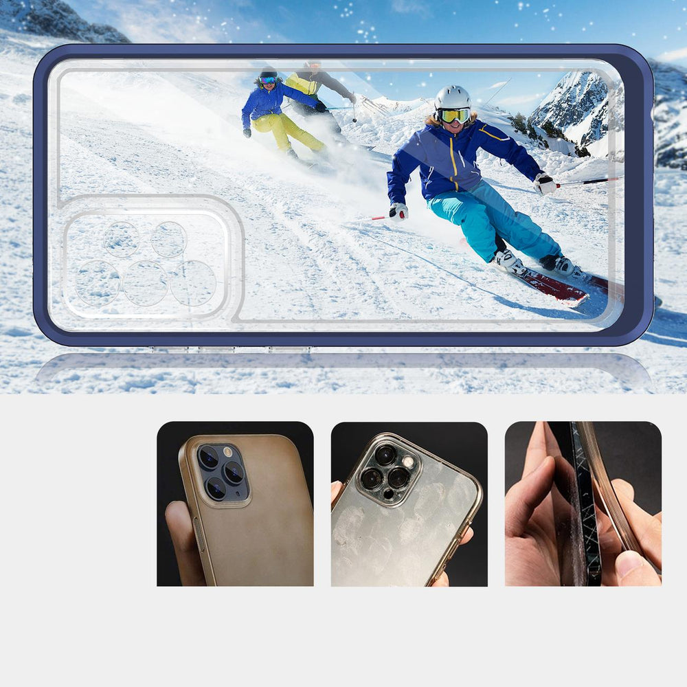 Gennemsigtig 3in1 Case til Samsung Galaxy A73 Frame Cover Gel Blue