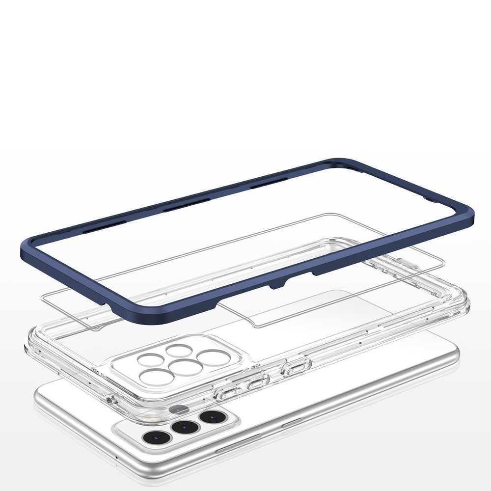 Gennemsigtig 3in1 Case til Samsung Galaxy A73 Frame Cover Gel Blue