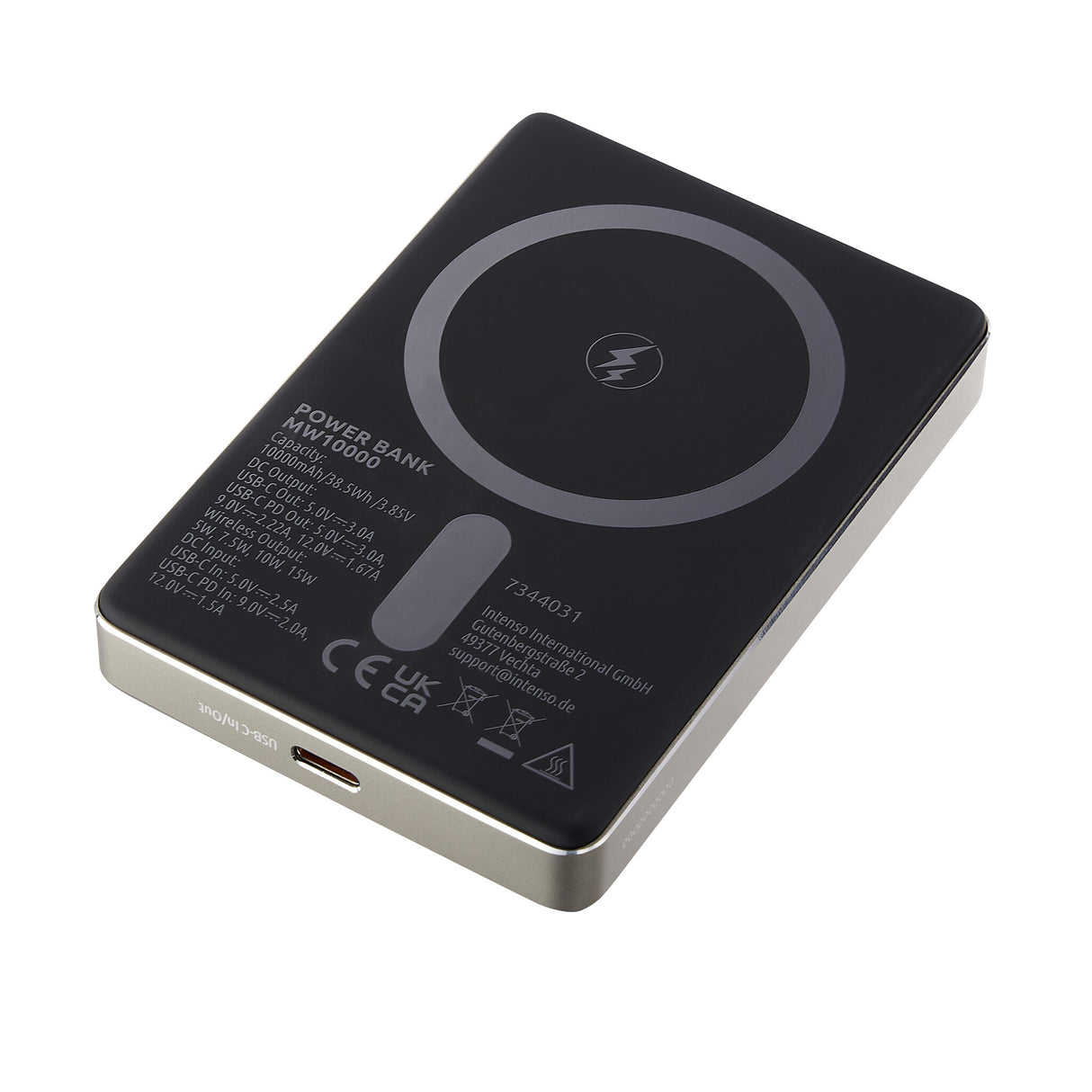 Intenso MW10000 Lithium polymer (LiPo) 10000 mAh Trådløs opladning Champagne