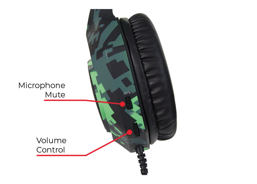 SureFire Skirmish Headset Ledningsført Spil USB Type-A Sort, Camouflage, Grøn