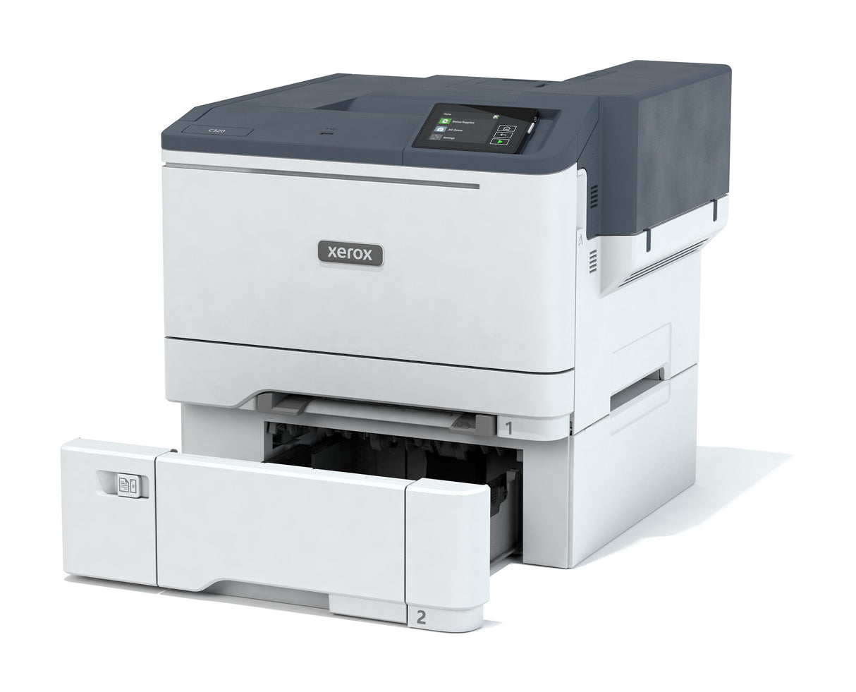 Xerox C320, A4, 28 sider/min, trådløs dupleksprinter, PS3 PCL5e/6, 2 magasiner, i alt 251 ark
