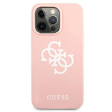 Guess GUHCP13LLS4GWPI iPhone 13 Pro / 13 6.1" pink/pink hard case Silicone 4G Logo