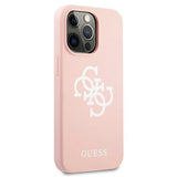 Guess GUHCP13LLS4GWPI iPhone 13 Pro / 13 6.1" pink/pink hard case Silicone 4G Logo
