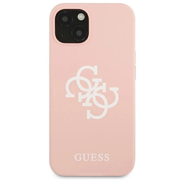 Guess GUHCP13SLS4GWPI iPhone 13 mini 5.4" pink/pink hard case Silicone 4G Logo