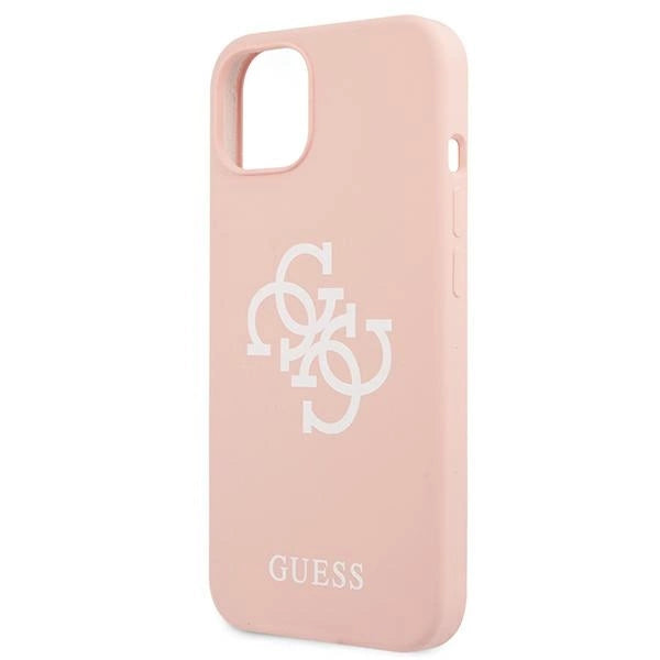 Guess GUHCP13SLS4GWPI iPhone 13 mini 5.4" pink/pink hard case Silicone 4G Logo