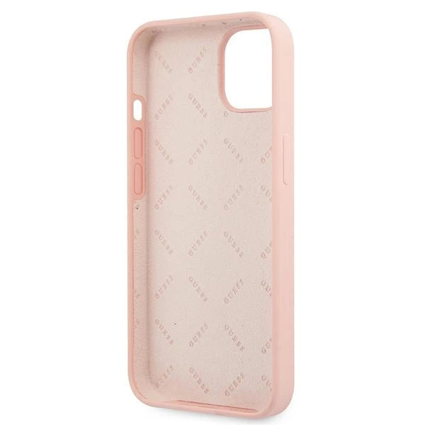 Guess GUHCP13SLS4GWPI iPhone 13 mini 5.4" pink/pink hard case Silicone 4G Logo