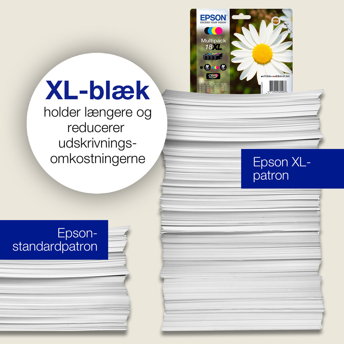 Epson Daisy 18 marguerit Claria Home multipakke 4-farve blæk
