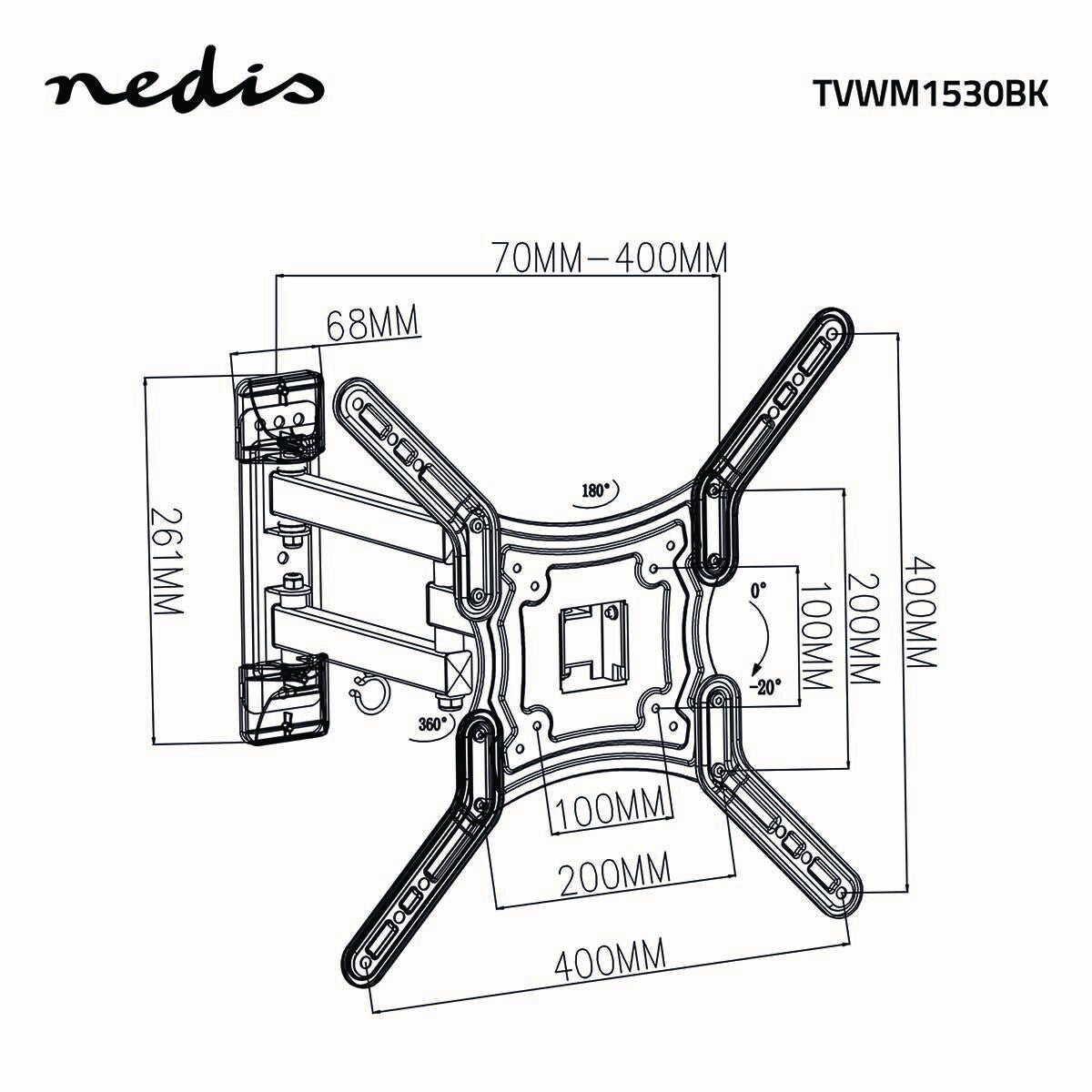 Nedis TVWM1530BK tv-beslag 139,7 cm (55") Sort