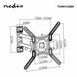 Nedis TVWM1530BK tv-beslag 139,7 cm (55") Sort