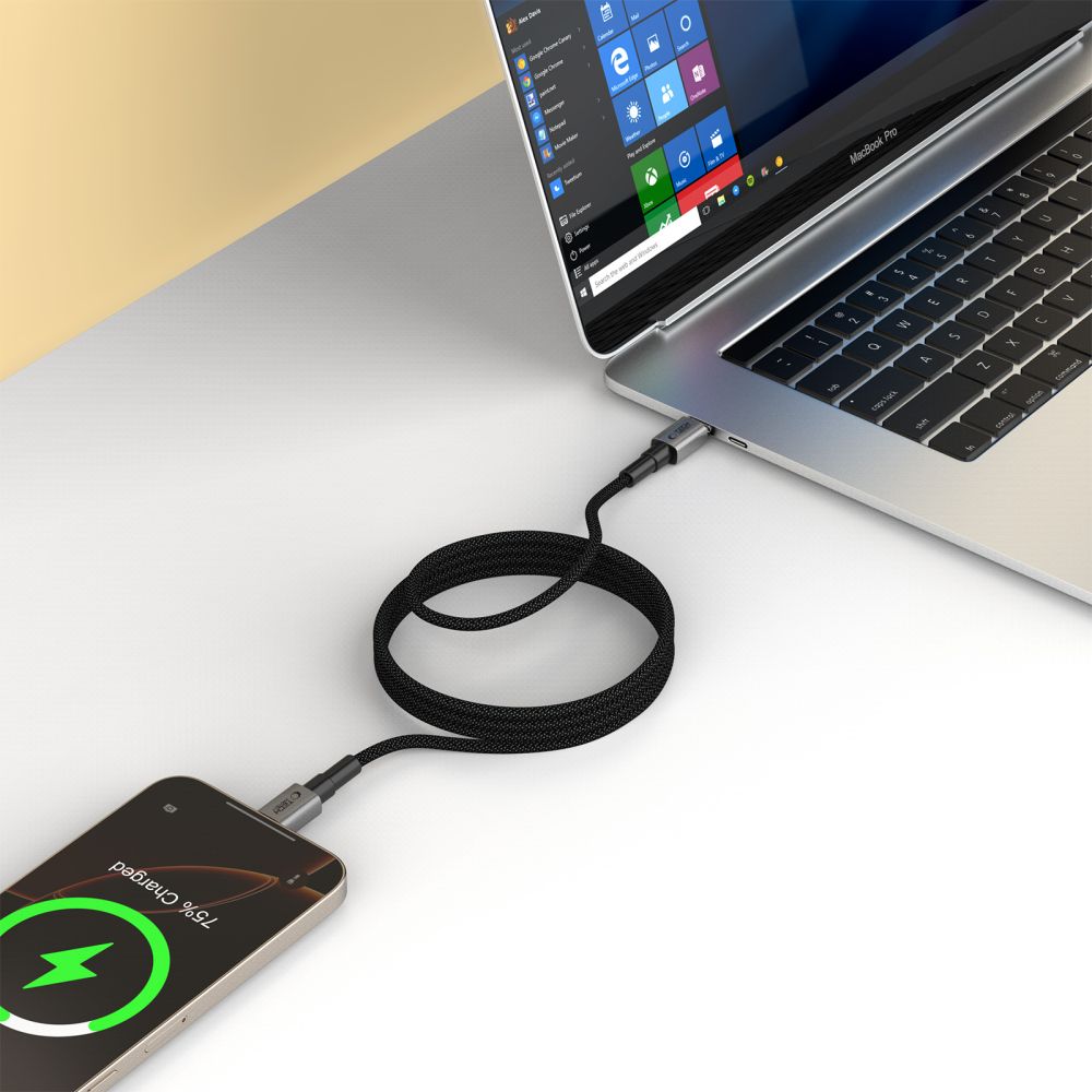 Tech Protect Ultraboost Dna Magtwist Type C Kabel Pd 100 W / 5 A 100 Cm Jerngrå