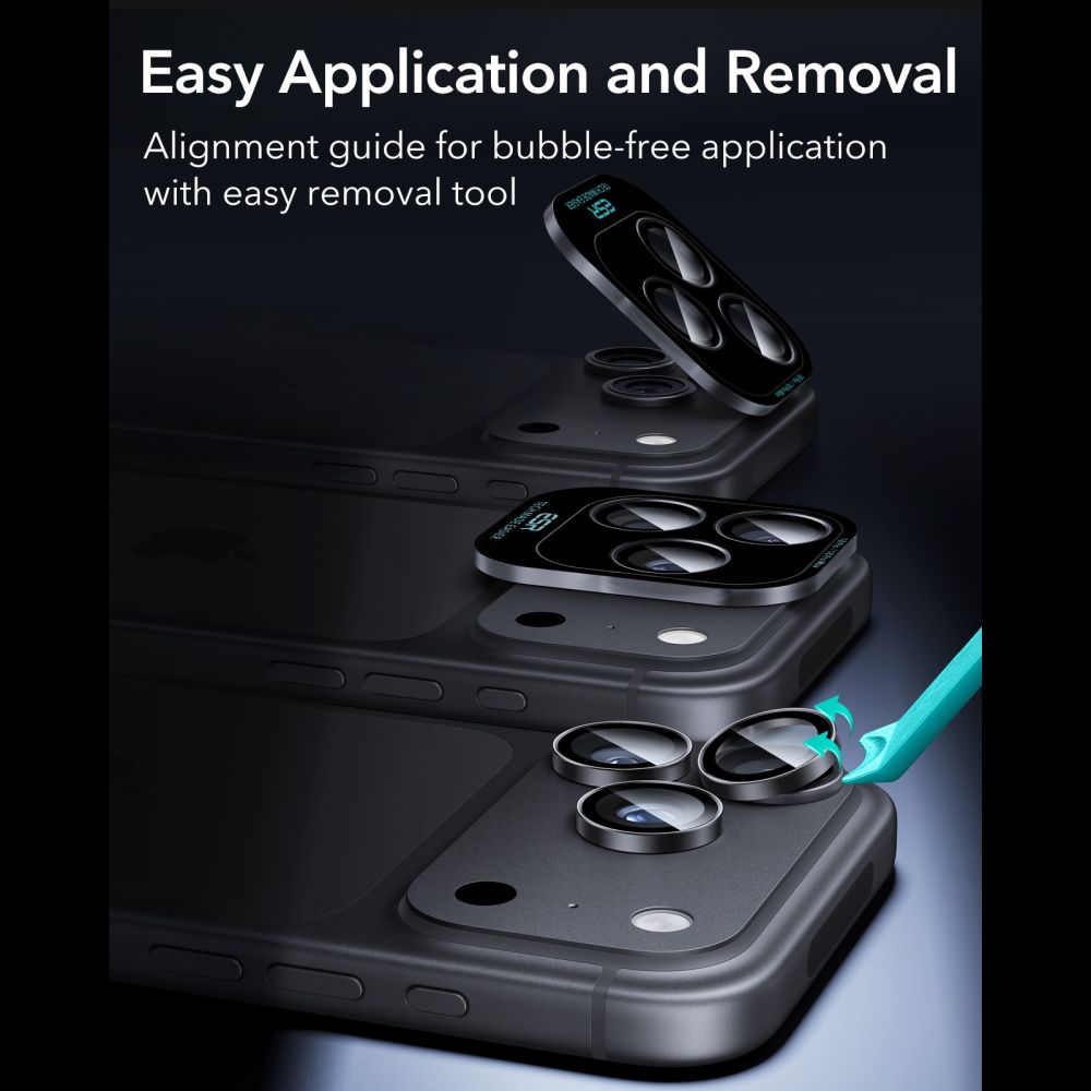 Kamera Beskyttelse Na Aparat Esr Armorite Camera Protector 2 Pack Iphone 18 Pro / 18 Pro Max Black