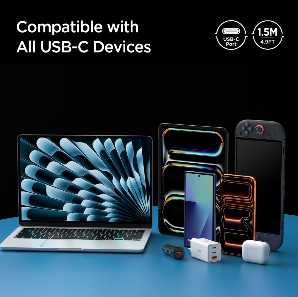 Spigen Eb24015 Cc Essential Usb C Kabel 240 W 150 Cm Sort