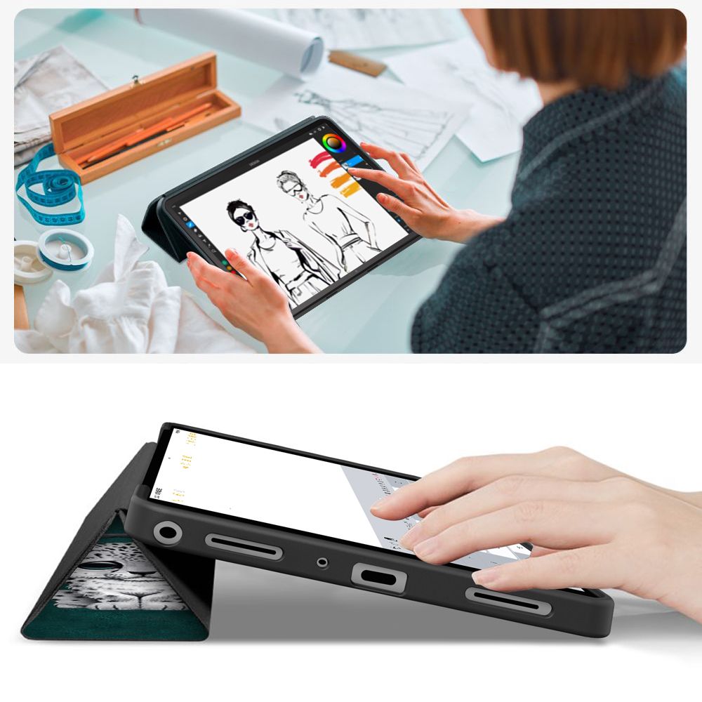 Tech Protect Smartcase Til Galaxy Tab A9+ / A11+ Plus 11.0 X210 / X215 / X216 / X230 / X235 / X236 Sad Cat