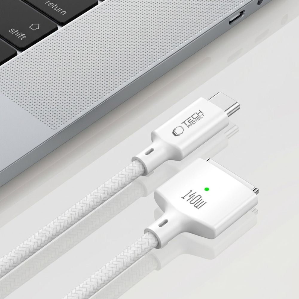 Tech Protect Mmc01 Ultraboost Magnetisk Macbook Kabel Usb C Til Magsafe 3 140 W 200 Cm Hvid