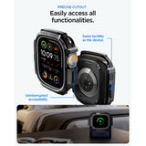 Spigen Rugged Armor & Hærdet Glas Til Apple Watch Ultra 1 / 2 / 3 / 4 (49 Mm) Matsort