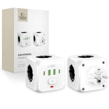 Tech Protect Pcl3 X4 Strømstikkontakt 2 Usb & 2 Type C & 3 Stikkontakt Hvid