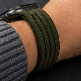 Tech Protect Nylon Sport Apple Watch 8 / 9 / 10 / 11 / 12 / Se / Ultra (44 / 45 / 46 / 49 Mm) Militærgrøn
