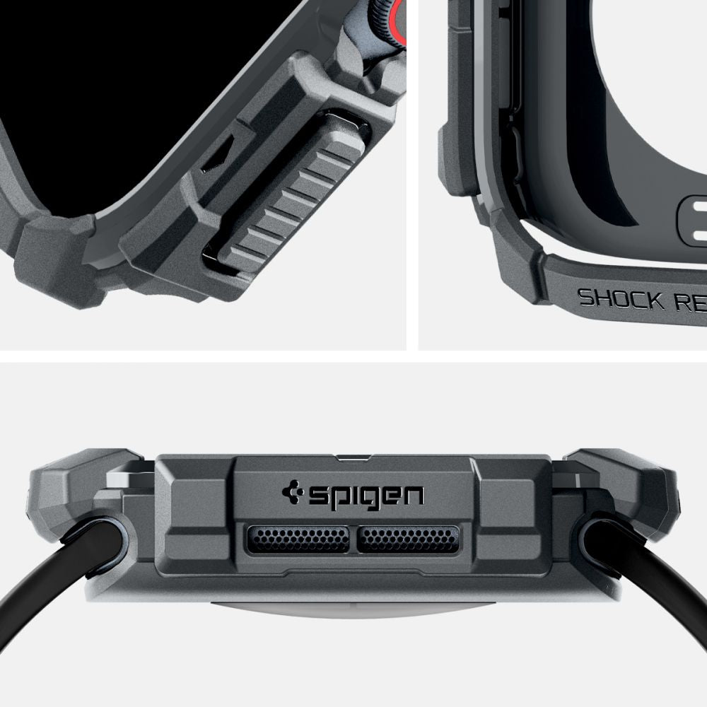 Spigen Rugged Armor Apple Watch 10/11 (46 Mm) Mørkegrå