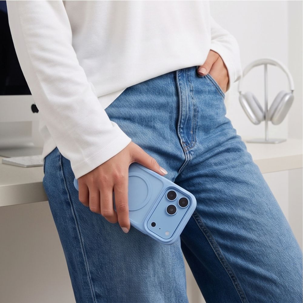 Tech Protect Magmat Magsafe Cc Iphone 17 Pro / 18 Pro Mat Lysblå