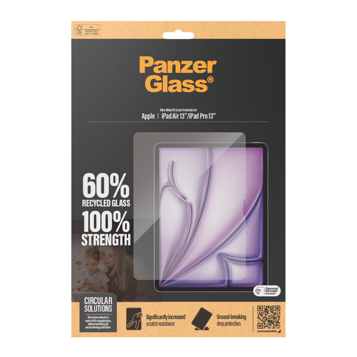 PanzerGlass ® Skærmbeskyttelse iPad Air 13'' (2024-2026) | iPad Pro 13'' (2024-2025) | Ultra-Wide Fit