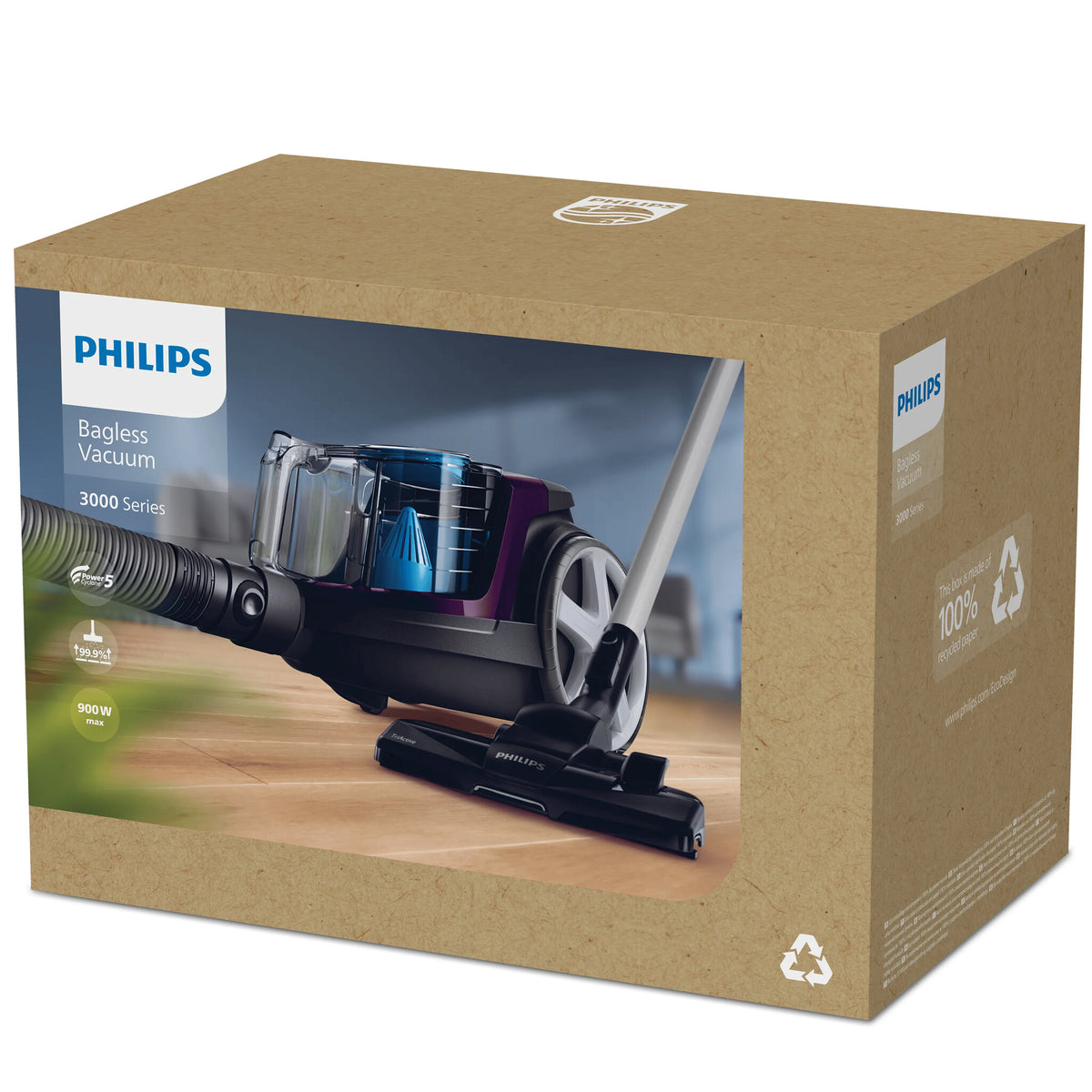 Philips 3000 series FC9333/09 støvsuger 1,5 L Beholder vakuum Dry 900 W Poseløs