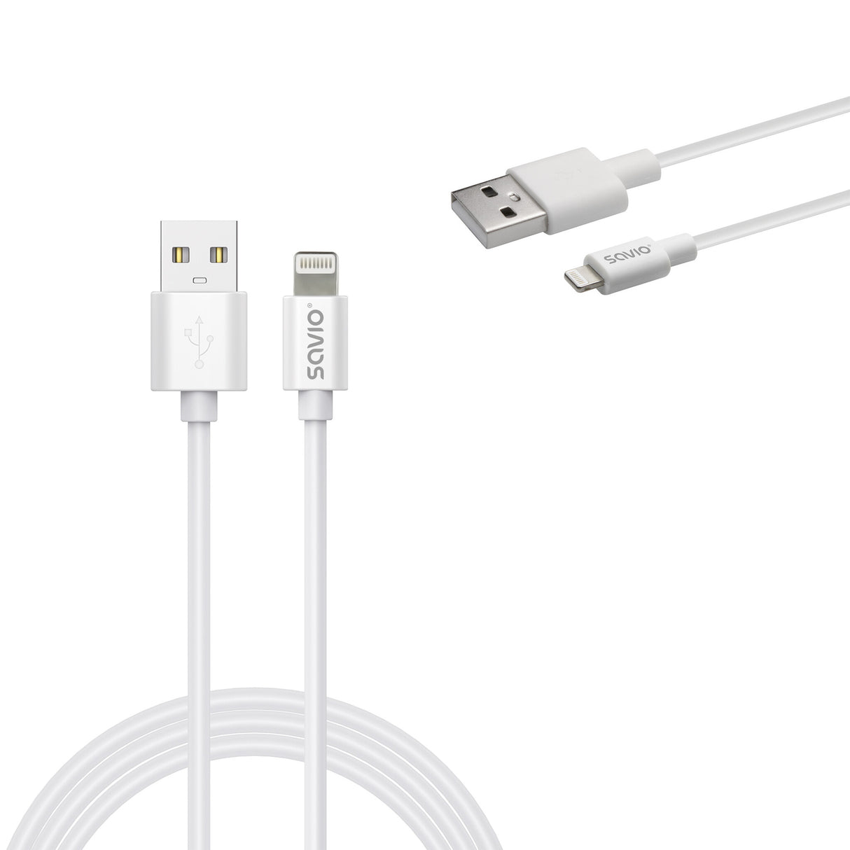 Savio Cl-193 USB-kabel USB 2.0 2 m USB A USB C/Lightning Hvid
