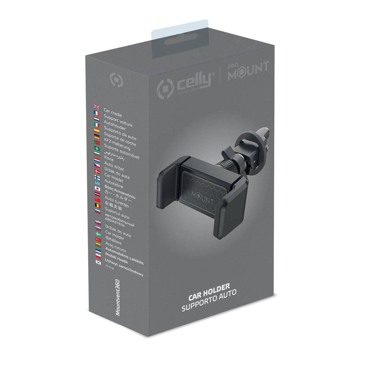 Celly MOUNTVENT360BK holder Aktiv holder Mobiltelefon/Smartphone Sort
