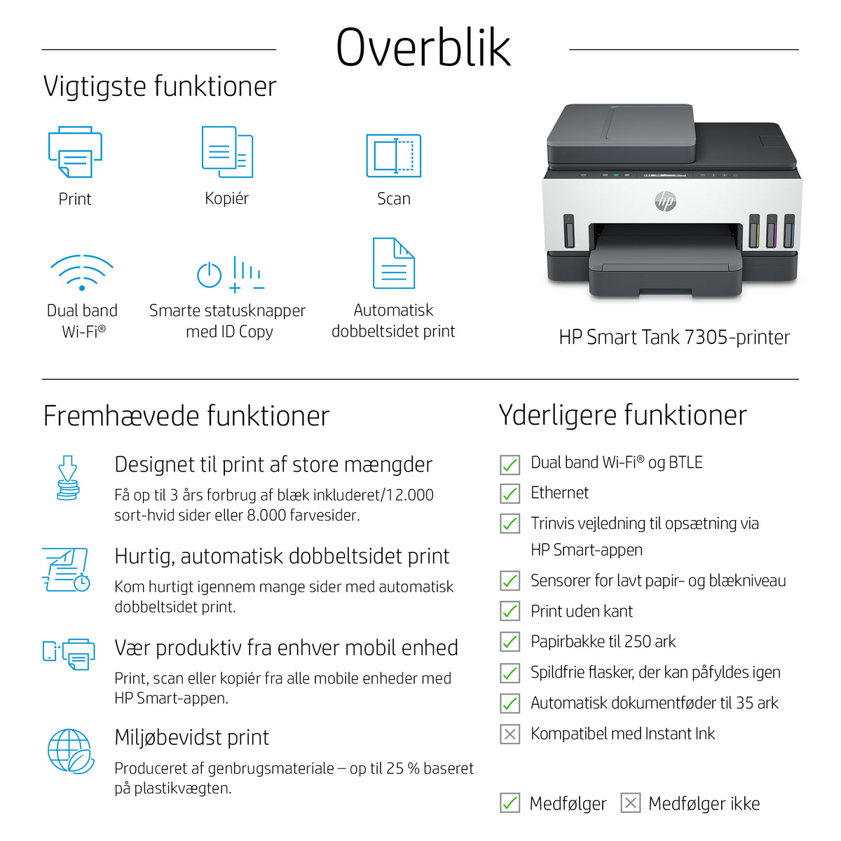 HP Smart Tank 7305 All-in-One Blækprinter