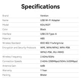 Vention KDTB0 netværkskort WLAN 633 Mbit/s