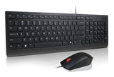 Lenovo Essential Wired Combo Black US Euro tastatur Mus inkluderet Universel USB Sort