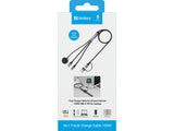 Sandberg 441-69 USB-kabel 1,2 m USB A/USB C 2 x USB-C/MagSafe 100 W Sort