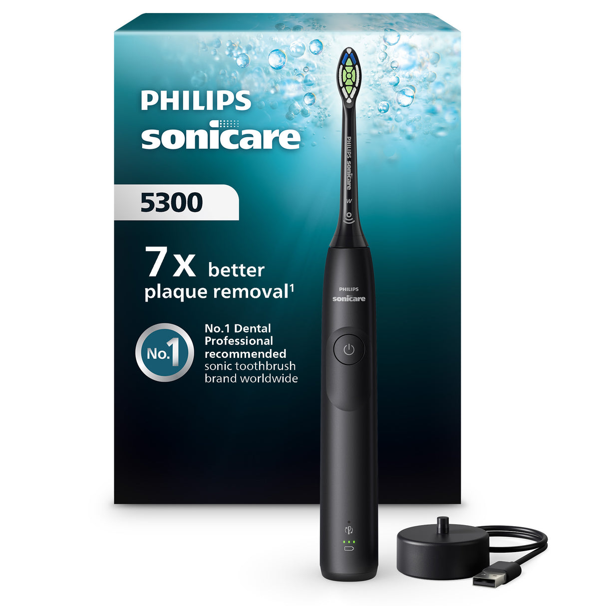 Philips Sonicare 5300 HX7101/01 Elektrisk tandbørste Sort