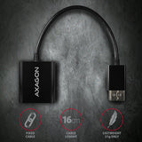 Axagon RVD-VGN videokabel adapter 0,15 m DisplayPort VGA (D-Sub) Sort