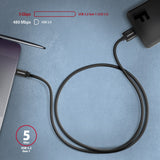 Axagon BUMM3-CM10AB USB-kabel USB 3.2 Gen 1 (3.1 Gen 1) 1 m Micro-USB B USB C 5 Gbit/sek. Sort