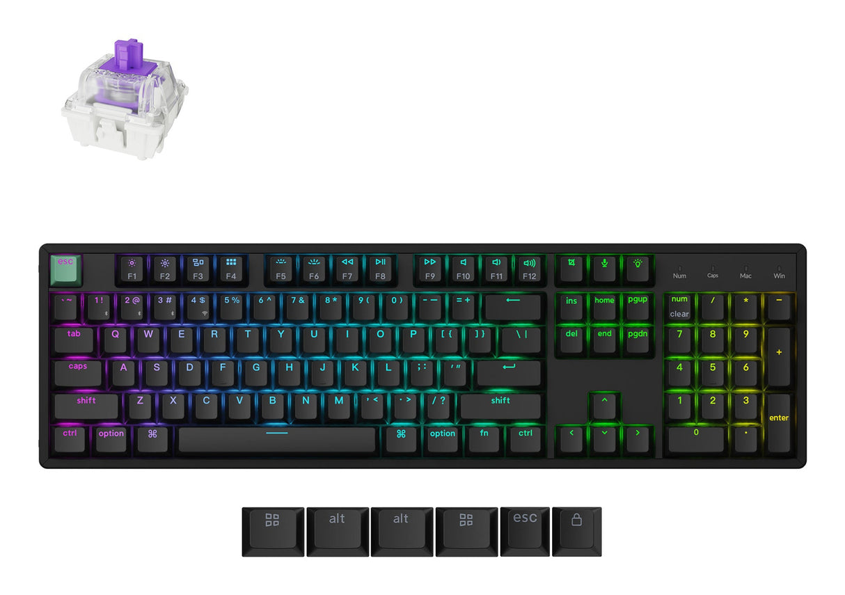Keychron K10 HE tastatur Spil USB + RF Wireless + Bluetooth QWERTY Engelsk Sort