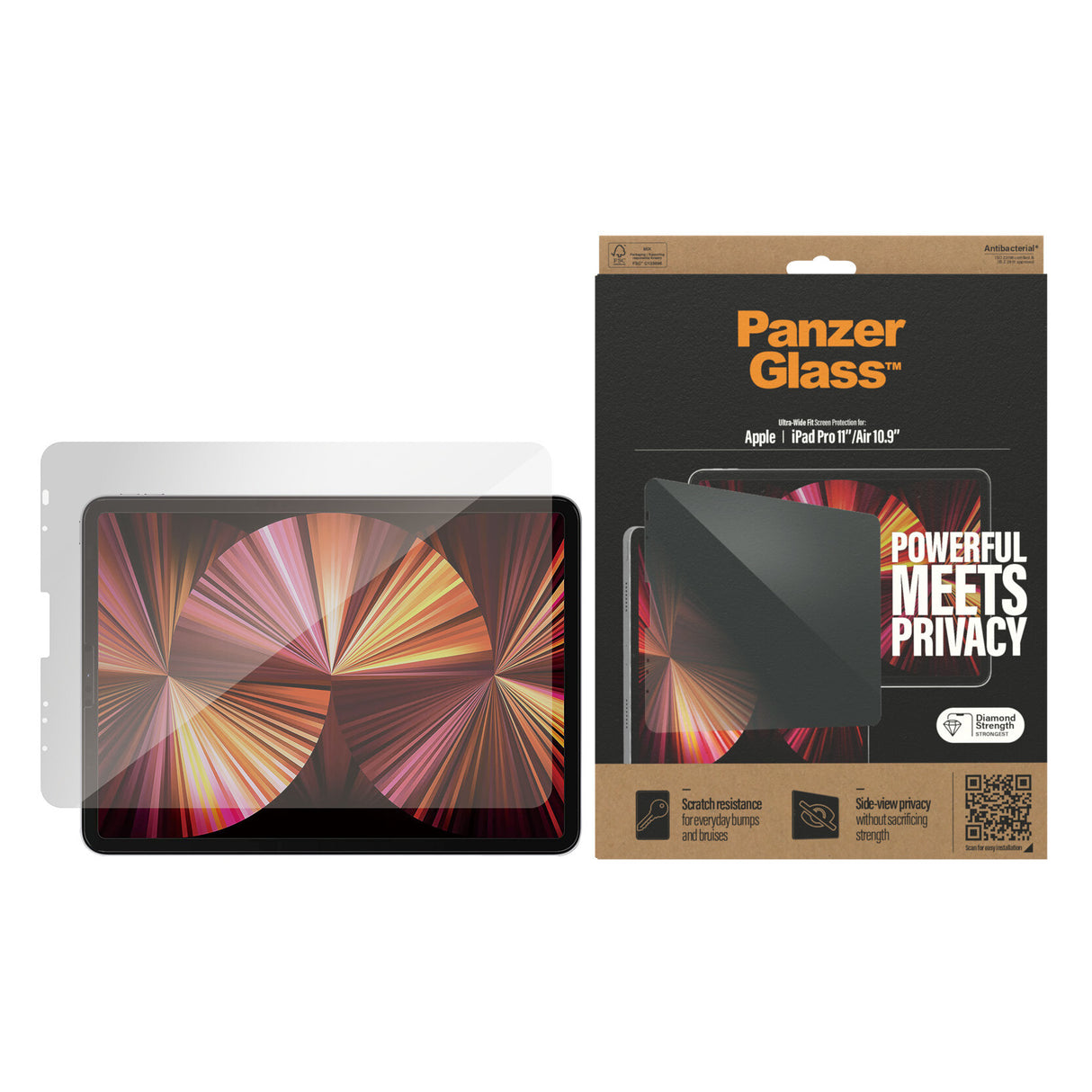 PanzerGlass ® Privacy Skærmbeskyttelse iPad Pro 11″ (2018, 2020-2022, 2024) | Air 10.9'' (2020, 2022)