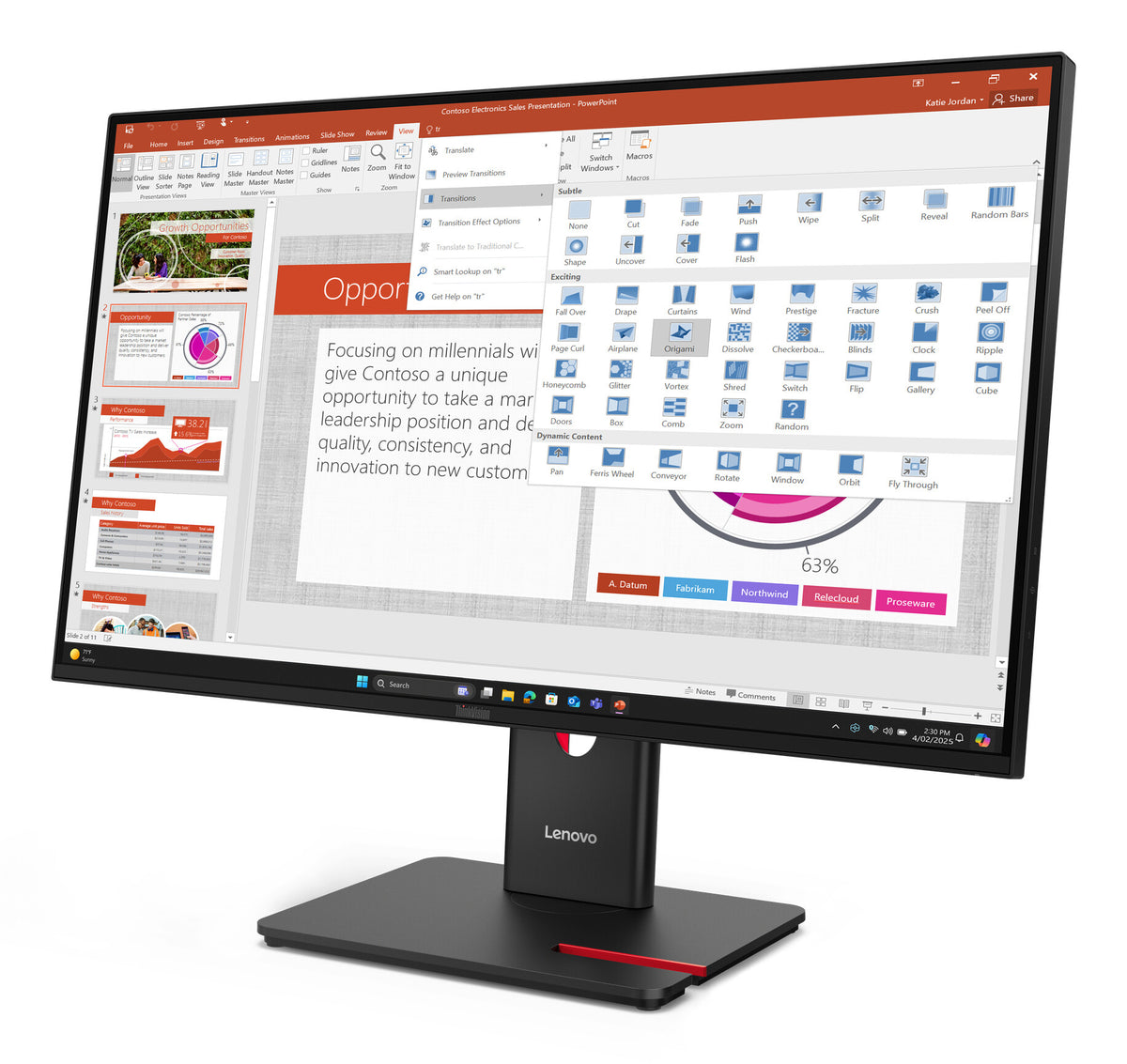 Lenovo ThinkVision T27-40 computerskærm 68,6 cm (27") 1920 x 1080 pixel Fuld HD LED Sort