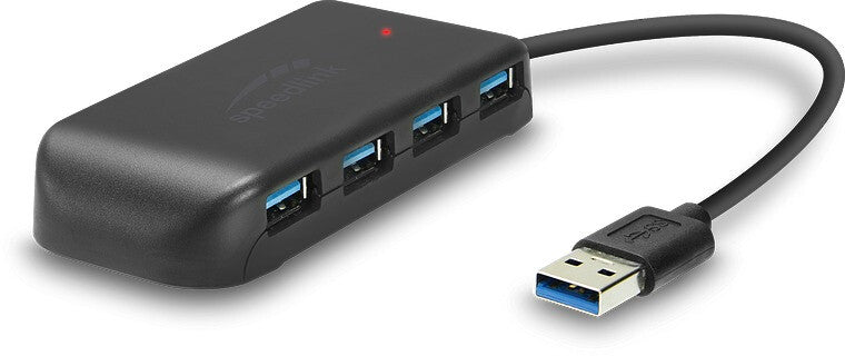 SPEEDLINK SL-140108-BK interface hub USB 3.2 Gen 1 (3.1 Gen 1) Type-A 5000 Mbit/s Sort