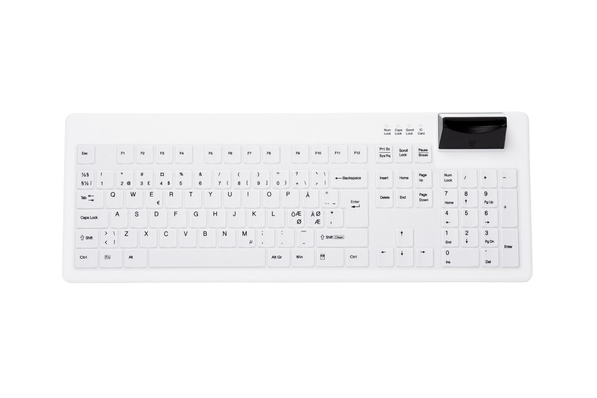 Contour Design Active Key Contour Medical Keyboard SmartCard, fuld størrelse, kablet, sort og hvid, PN C8200