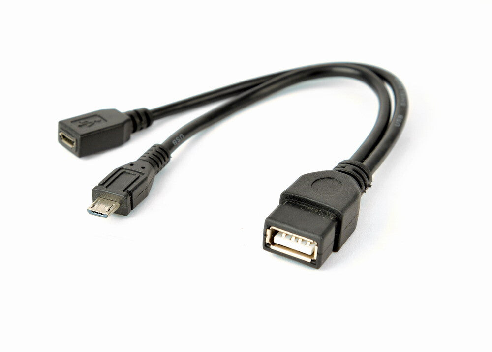 Gembird A-OTG-AFBM-04 USB-kabel 0,15 m Micro-USB B USB A Sort