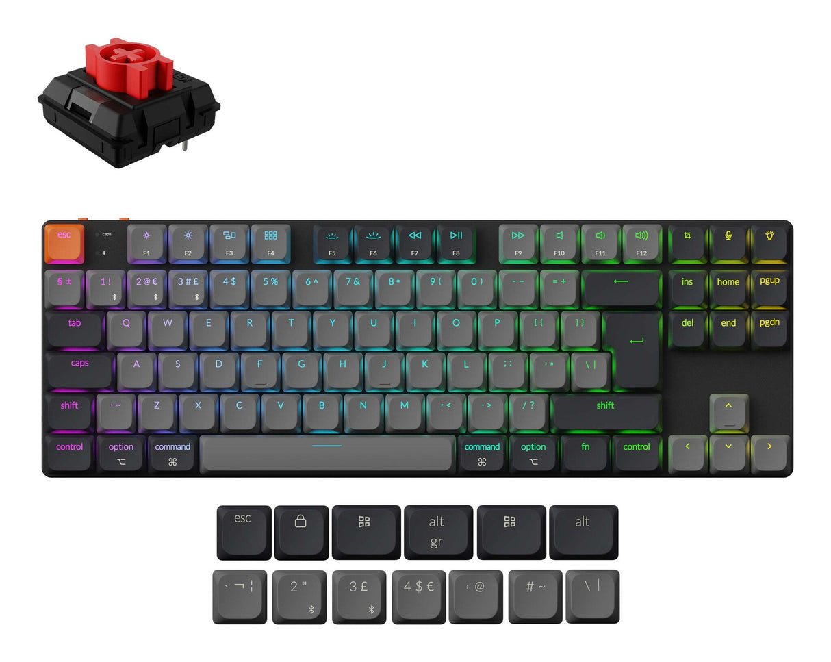 Keychron K1 tastatur Universel USB + Bluetooth QWERTY Engelsk Grå
