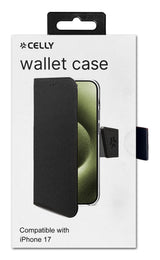 Celly WALLY mobiltelefon etui 16 cm (6.3") Tegnebogsetui Sort