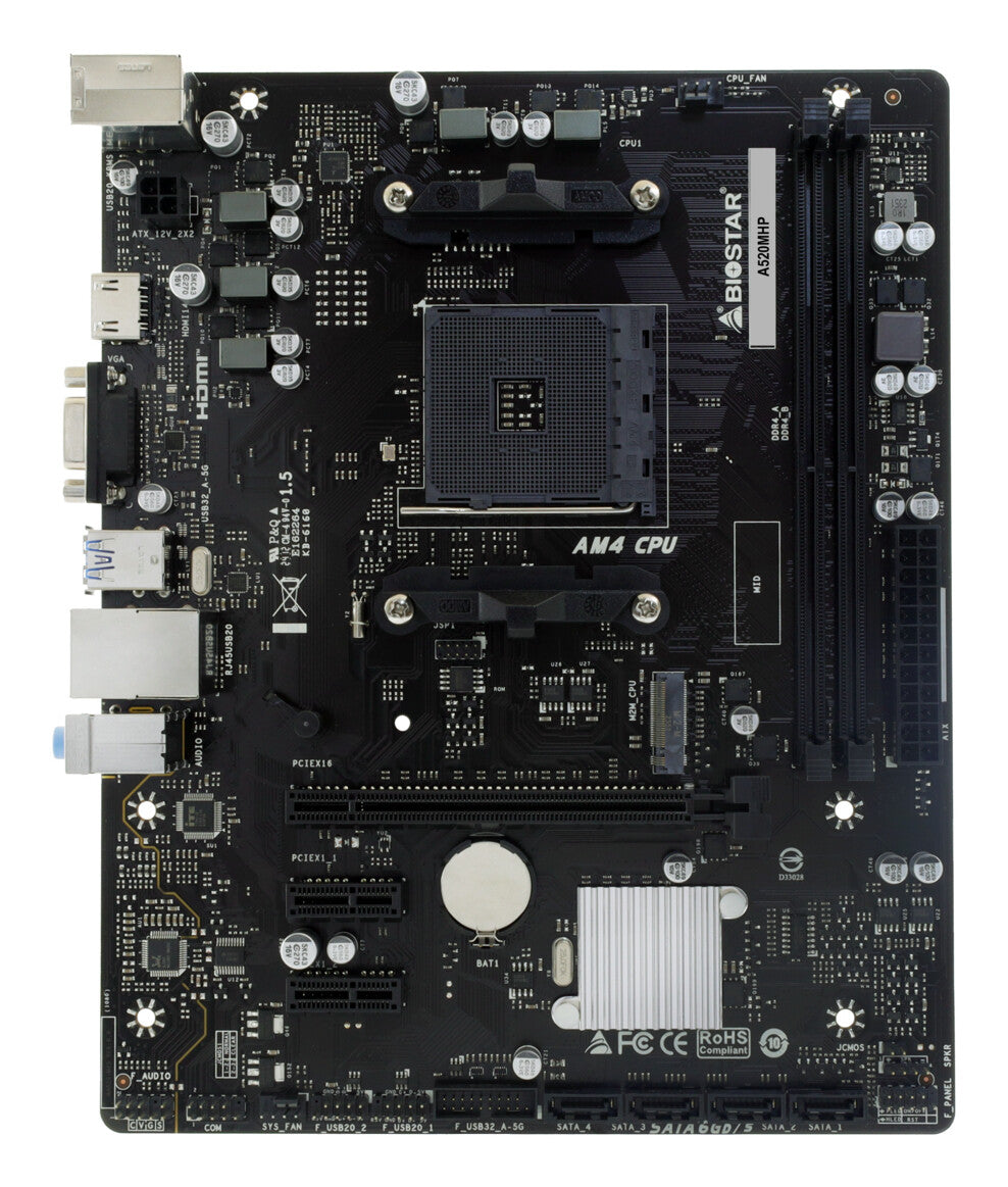 Biostar A520MHP bundkort AMD A520 Stik AM4 micro ATX