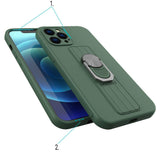 Ring Case silikonhylster med fingerhåndtag og base til Samsung Galaxy A73 blå