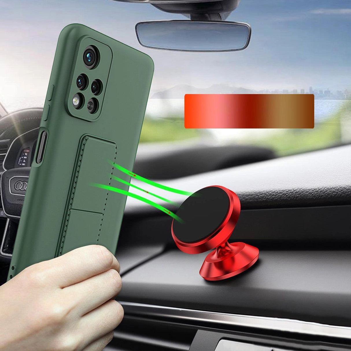 Wozinsky Kickstand Case Silicone Stand Cover til Xiaomi Redmi 10 Red