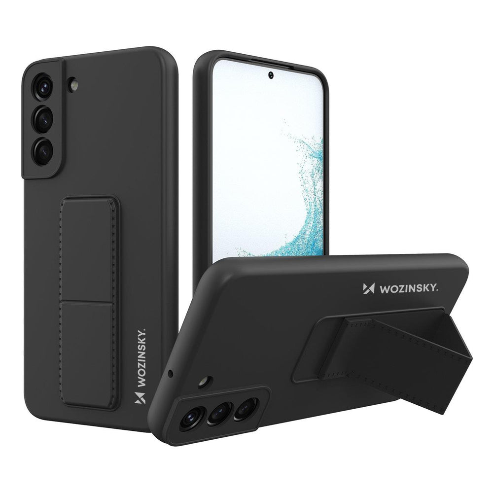Wozinsky Kickstand Case silikonhylster med stativ til Samsung Galaxy S22+ sort