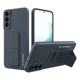 Wozinsky Kickstand Case silikon stand cover til Samsung Galaxy S22 + marineblå