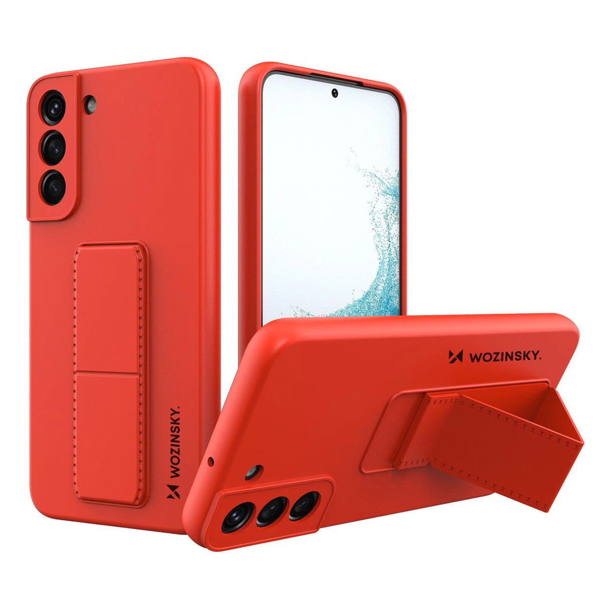 Wozinsky Kickstand Case silikone stand cover til Samsung Galaxy S22 + rød