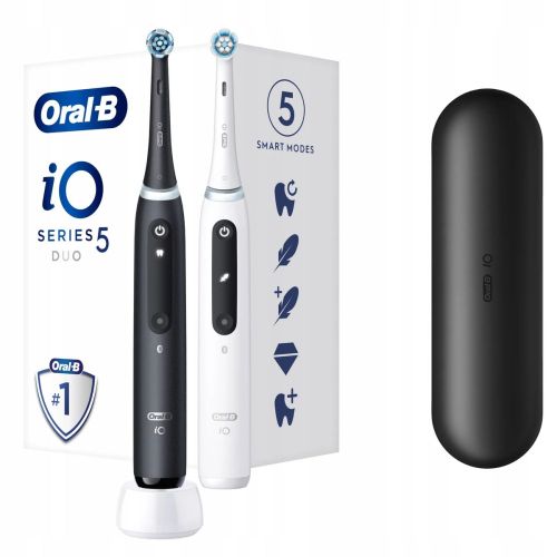 Oral-B elektrisk tandbørste iO serie 5 Duo Pack sort/hvid EU